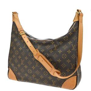 LOUIS VUITTON Boulogne 35 Shoulder Bag Monogram Leather Brown